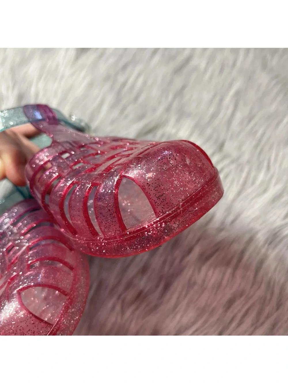 The Children’s Place Ombre Glitter Pink Jelly Sandals Girls Size 5